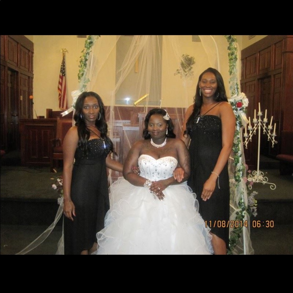Black braidsmaids gown